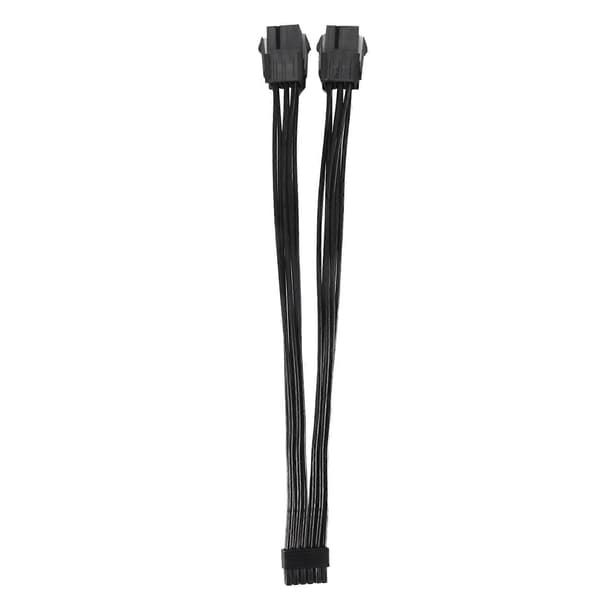 Dobbelt 6-benet til Mini 12-benet GPU-videokort strømkabel til RTX30-serien 3070 3080 3090, 20 cm (7,8 tommer) Black