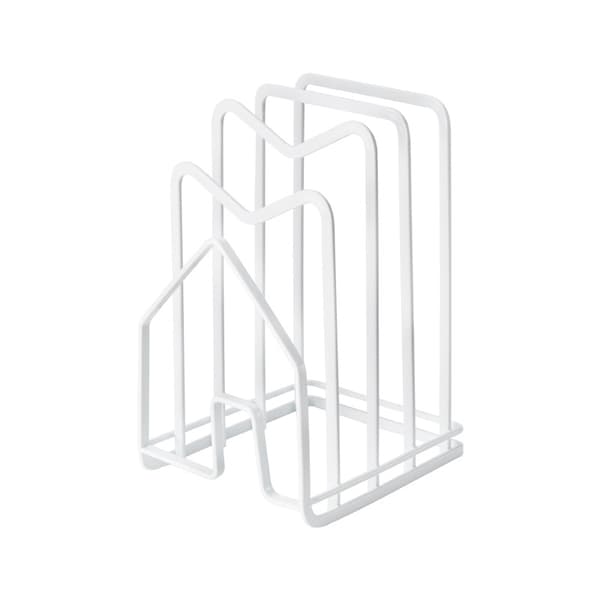 Cutting Board Rack Stand Cutting Board Organizer Stand Kitchen Countertop Pot Lid Rack for Kitchen Storage (white)