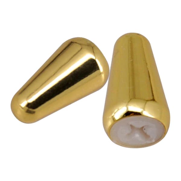 2x Elgitarr Toggle Switch Tip Caps Set Gitarr Switch Tip med Gänga Gold