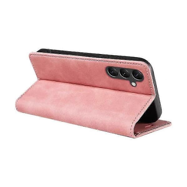 PU læder magnetisk folio pung etui til Samsung Galaxy A15 Slim P... Pink