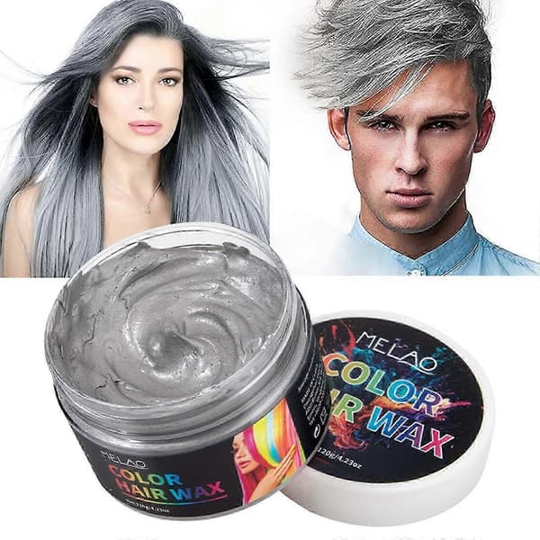 Hårfarvningsvoks Farvevoks Pomader til Naturlig Hårstyling og Cosplay Midlertidig Farve Grey