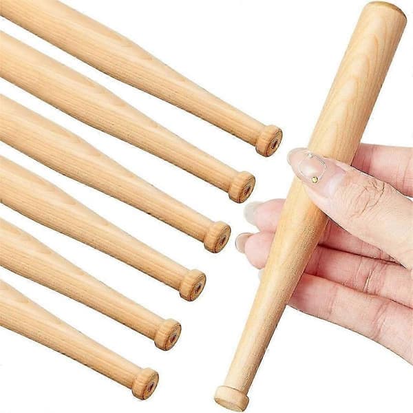 6 stk. mini baseballbat 15 cm ufærdige små træbat umalede træbaseballbat til maling As Shown