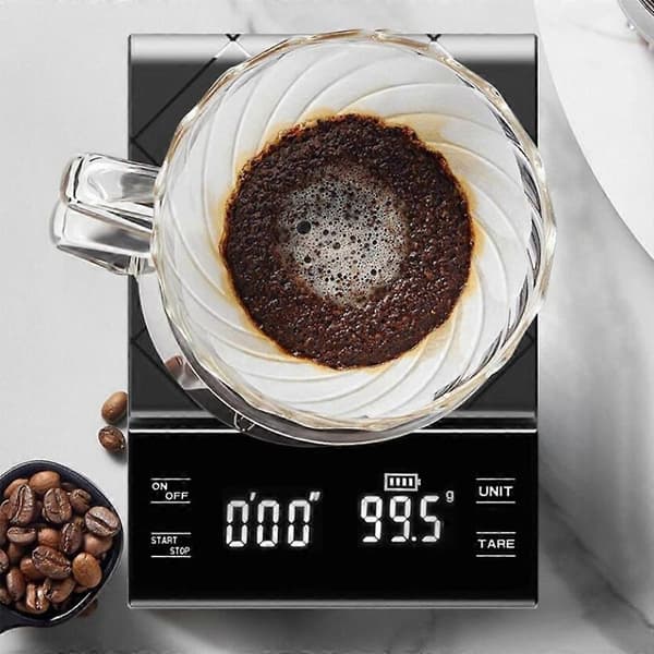 Praktisk och vacker touchknapp Lätt att rengöra LED-display Digital matvåg Espressoskala