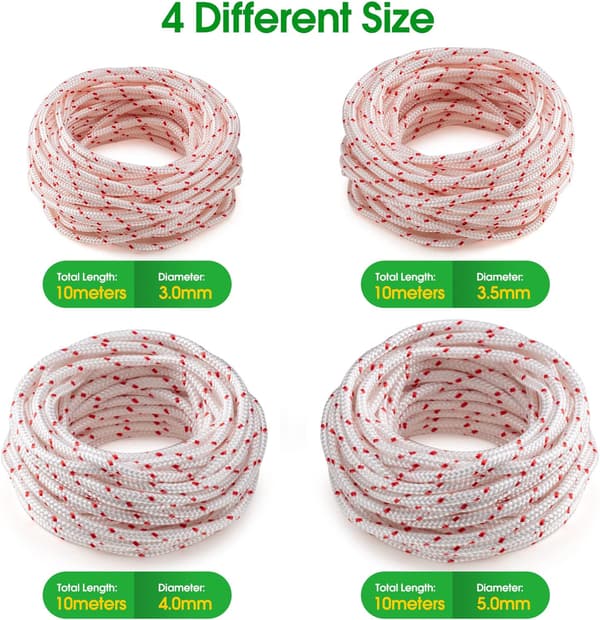10 meter erstatningsstarttau for Husqvarna STIHL Craftsman 3,5 mm