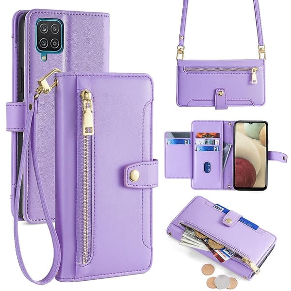 Lynlåspung-etui til Samsung Galaxy A12 Purple