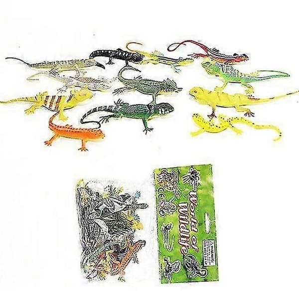Øgleleke Kunstig Modell Reptil Øgle Fargerik Plast Øgle ... 12pcs