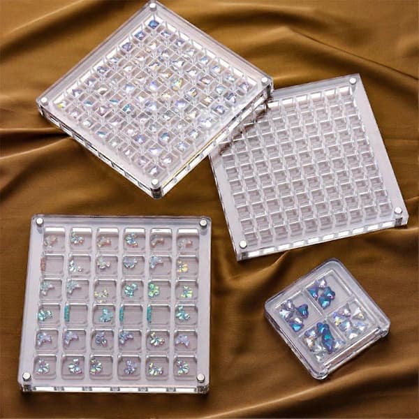 Akryl magnetisk utstillingsboks for skjell, flerbruks dekorativt stativ for edelstener Rectangular 90 Grid