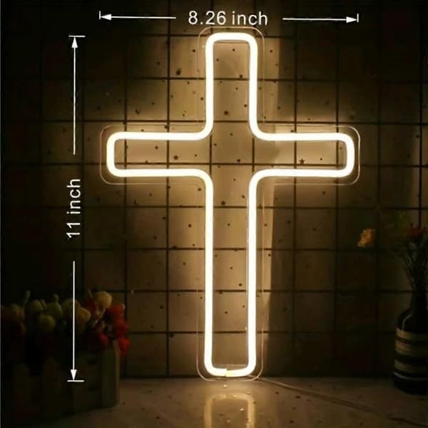 Praktiska och vackra 30*28cm Kors Neonskyltar LED Hängande / Sovrum Väggdekor