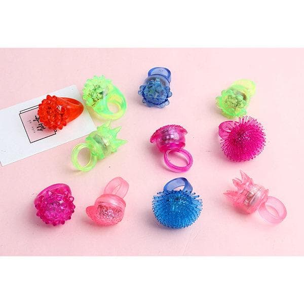 24-pack LED-diamantringar som lyser, blinkande LED-ringar (slumpmässig stil)