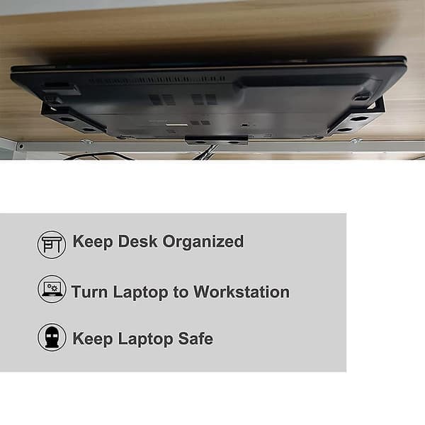 3 st Metalliska Under-Bords Laptopställ med Skruv, Under-Bords Laptopfäste, Lägg Till Under