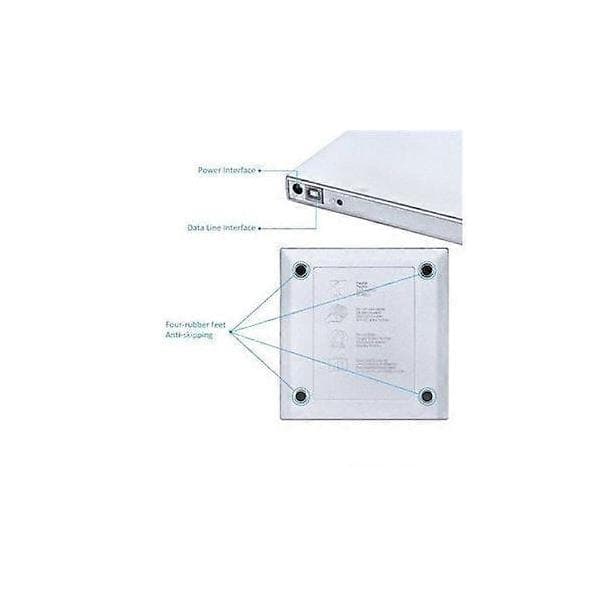 USB CD-DVD-RW-leser/brenner for HUAWEI PC ekstern bærbar tilkobling (SØLV)