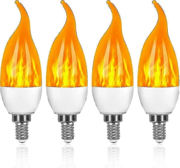 4-pak E14 3W LED-flammelamper Dekorative lyseffekter med 3 tilstande [DB]