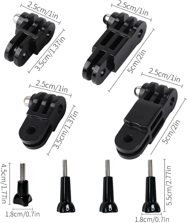 Adjustable Camera Extension Arm, Fixed Mount Bracket with Short and Long Screw Extension Arm for GoPro Hero 10, 9, 8, 7, 6, 5