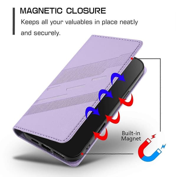 Präglat plånboksfodral i PU för OnePlus 9 Light purple For OnePlus 9