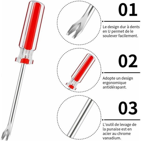 Fingertoys Spikerfjerningssett 3mm U-formet Spikerfjerner Stiftfjerner Spikeruttrekker for Nittefjerning