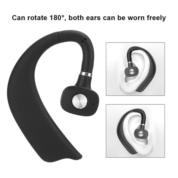Vandtætte trådløse Bluetooth In-Ear hovedtelefoner Stereo Monaural ørekrog hovedtelefoner Sort