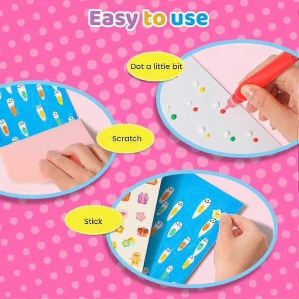 Squeegee Art Kids Paint Kit, DIY Rainbow Scratch Art, Rainbow Scratch Art for Kids (2 kpl) 26s