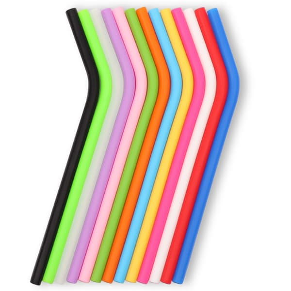 Silikoniset uudelleenkäytettävät pillit juomatarvikkeet 8pcs random color