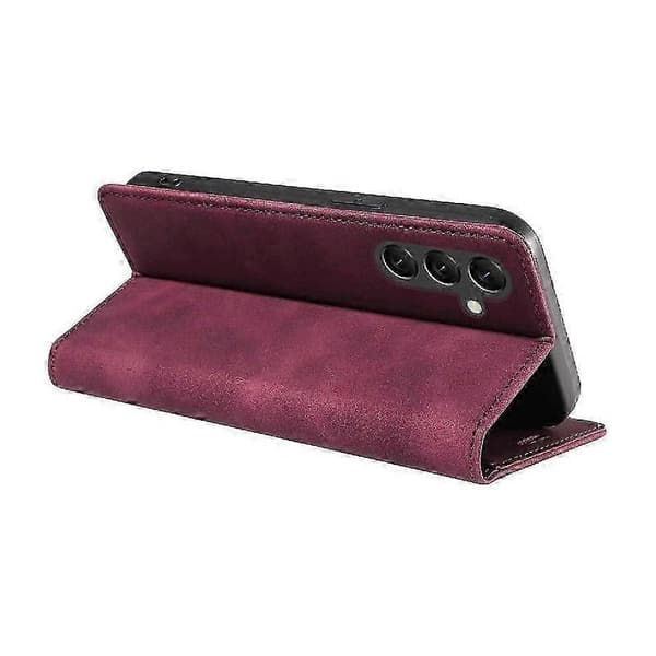 PU-läder magnetiskt folio plånboksfodral för Samsung Galaxy A15 Slim P... Red