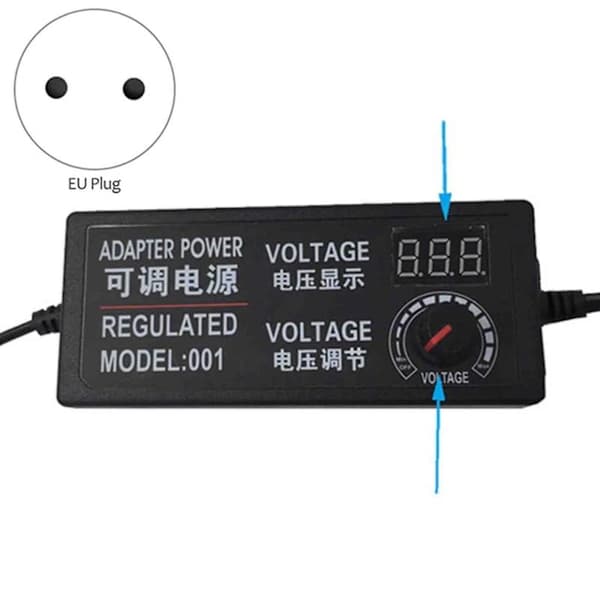 Justerbar AC till DC Strömförsörjning 3V-12V 5A Strömadapter Universell 12 V Volt Adapter EU-kontakt
