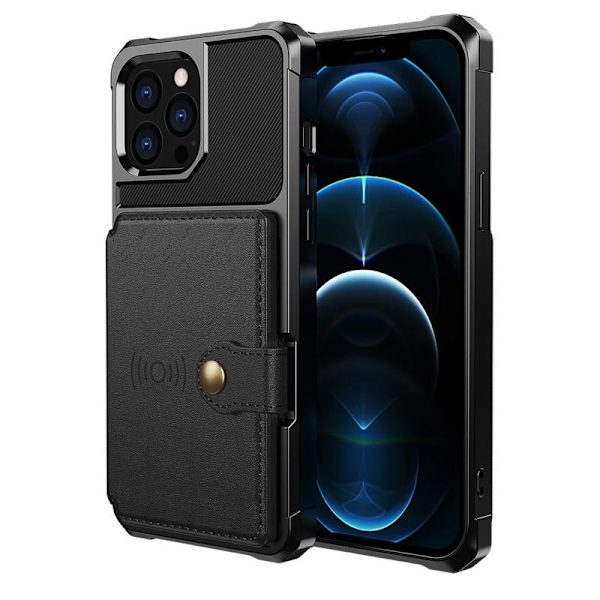 [SC]iPhone 13 Pro Max Cover med magnetisk pung sort 75