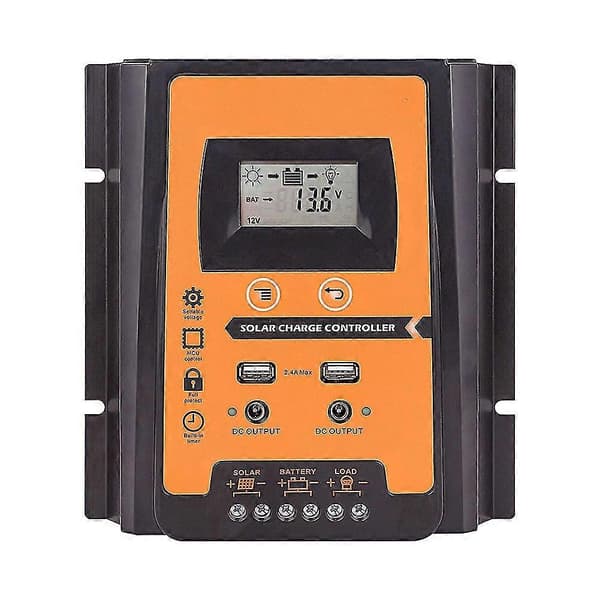 fornnerg 30A 12/24V LCD-skærm Dobbelt USB Lys Solar Opladningscontroller Panel Regulator 26s
