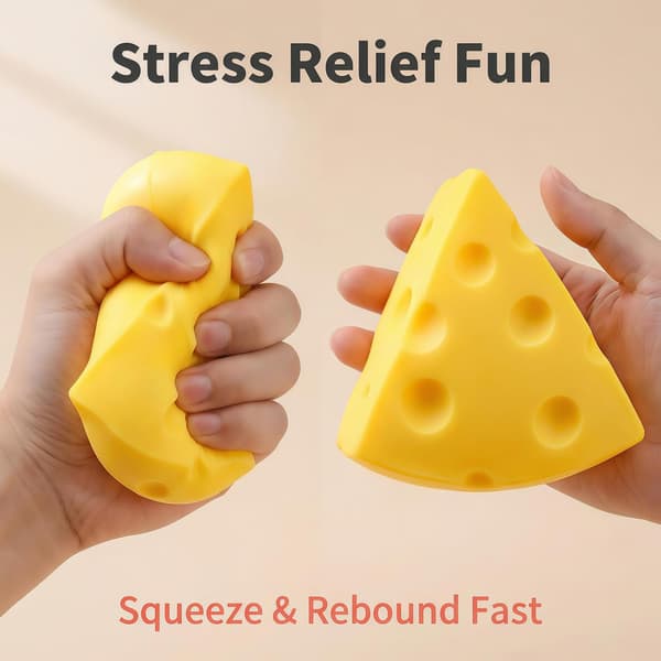 Cheese Cube Squishy, Fake Cheese Squeeze Block Calming Fidget Toys for Adults Square-10cm