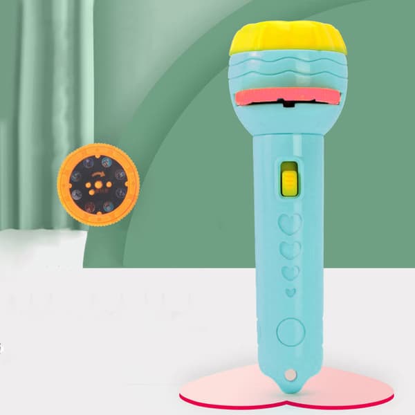 Kids Projector Flashlight with Various Animal Patterns, Early Educational Science Projector, Luminous Toy Blue (80 Patterns)
