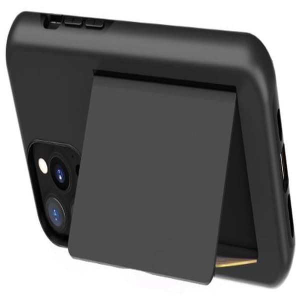 iPhone 13 Kuori Korttitaskulla Suojaava Svart black