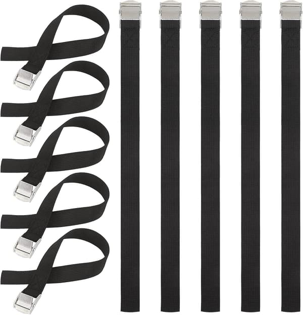 10 Pcs Short Ratchet Straps, Quick Release Tie Down Straps, Heavy Duty Adjustable Lashing Straps (40x2.5cm)