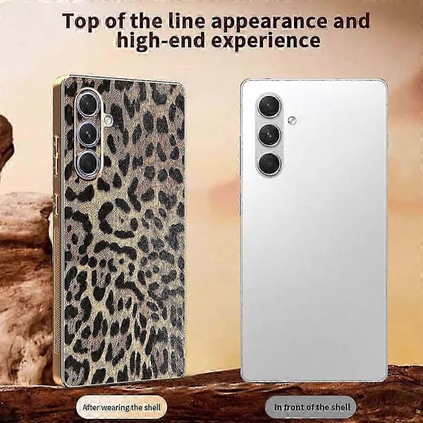 Leopardmønstret telefoncover til Galaxy A54 5G, PU-læder TPU galvaniseret cover MultiColor