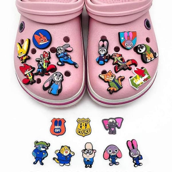 Zootopia 20 st skoberlocker Spänne Tecknad Dekoration för Träskor Sandaler DIY