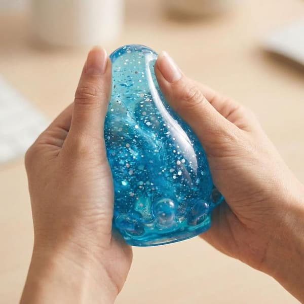 Squishy Stressboll, Vattendroppe Fidget Stressboll, Squishy Stresskub-Droppe Maltsockerbollar Sensorisk (Rosa)