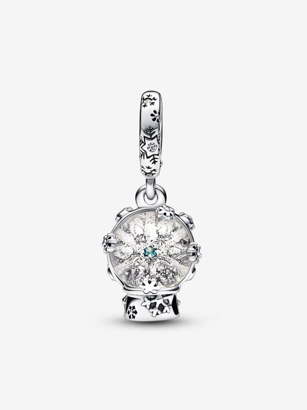 Pandora - Snefnug Sneglaskugle Charm - Sterlingsølv