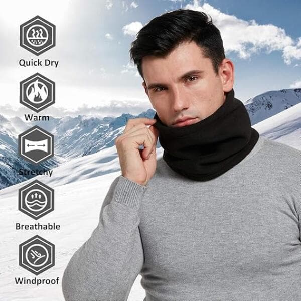 Unisex Vinter Utendørs Termisk Snood Fleece Skihalsvarmer for Menn og Kvinner