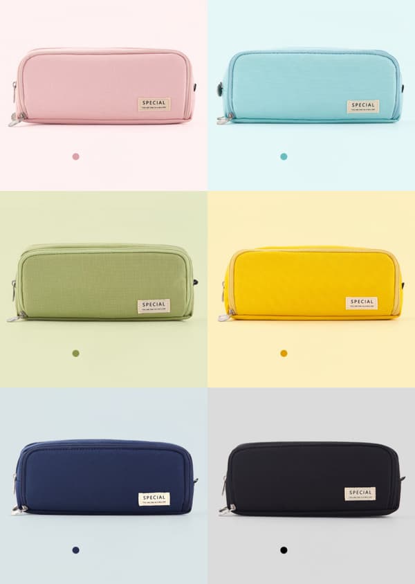 Large Capacity Pencil Case, Large Storage Pouch Pencil Case, 3 Compartments, Desk Organizer, Marker Pen Case, Simple Pencil Case