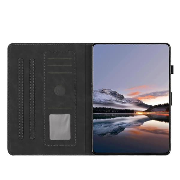 Tablettikotelo Samsung Galaxy Tab S10 Lite S10 FE S9 FE S9 korttipaikat jalusta perhos- ja kukkakuvio Musta Black Black