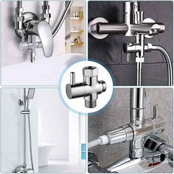 3-veis omkaster, omkaster, g 1/2, massiv messing, dusj, adapter, omkaster, kobber, krom{ee}