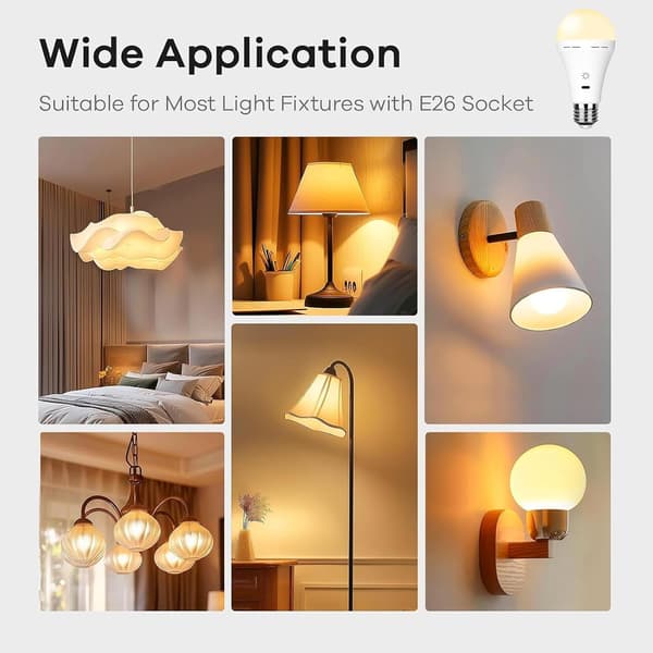 Oppladbare LED-lamper - 7W E27 med fjernkontroll & Touch Dimmer | Nødlys for camping (Varmhvit) 2-pakning-FD-[mo]