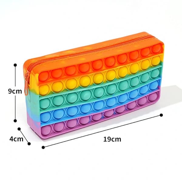Bubble Pencil Case — Portable Pencil Box & Silicone Sensory Pop-It Stress Relief Toy