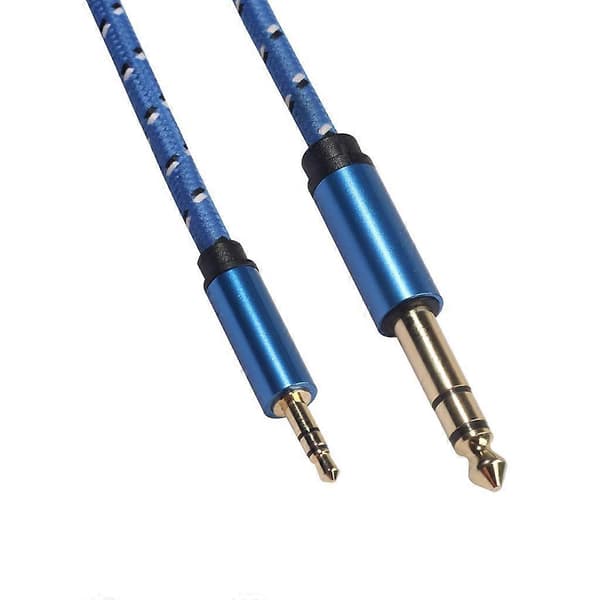 2x6,35 mm 1/4\" han til 3,5 mm 1/8\" han stereo lydkabel til forstærker 1m 4 Pcs