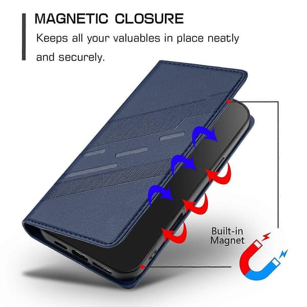Preget lommebok PU-deksel til OnePlus Ace 5 Dark blue For OnePlus Ace 5