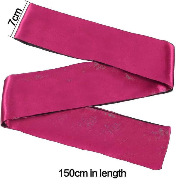 2-pack sovmask i satin, ögonbindel, 150 cm Black Red and Black