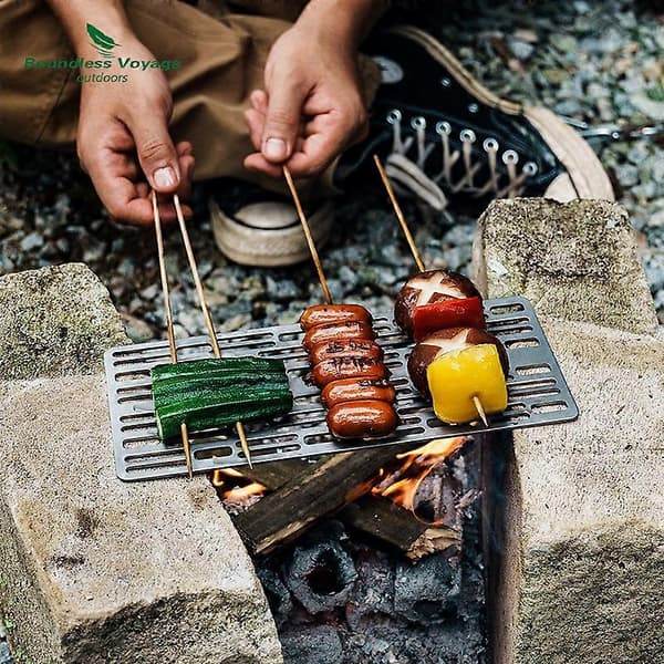 Praktisk och vacker lätt bärbar grillplatta för utomhuscamping och vandring