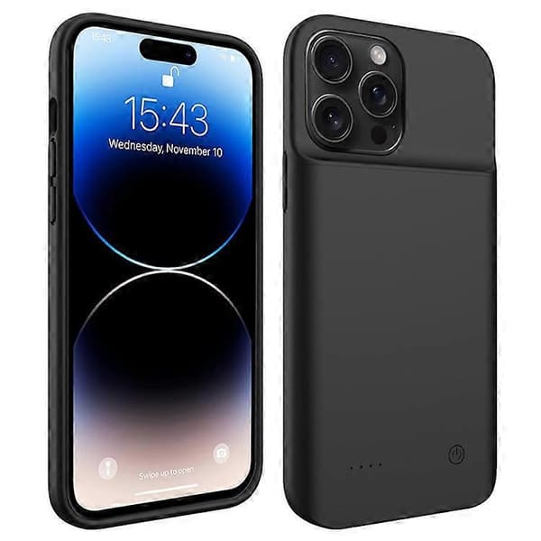 Kompatibel med iPhone 15 Pro Max Bärbart Batteripaket 6800mAh Laddningsfodral Förlängt Batteri Telefonskal