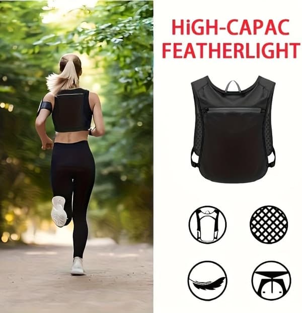 Lightweight Running Vest with Phone Pocket - Adjustable Straps, Zippered Storage, Breathable Mesh Back, for Running, Hiking, Gym - Sva Light green