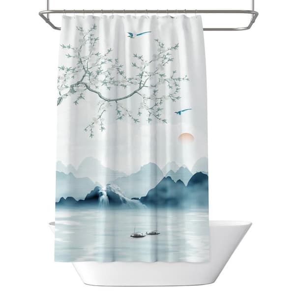 (80 x 180 cm) Dusjforheng Hvit, Anti-Mugg, Vanntett