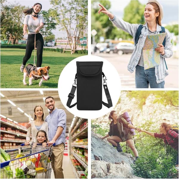 Neopreeninen puhelinpussi iPhone 16 Pro Max/16 Plus, Galaxy S25 Ultra/S24 FE, Pixel 9 Pro/8a, OnePlus 13 (musta)