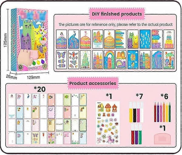 Squeegee Art Kids Paint Kit, DIY Rainbow Scratch Art, Rainbow Scratch Art for Kids (2 kpl) 26s