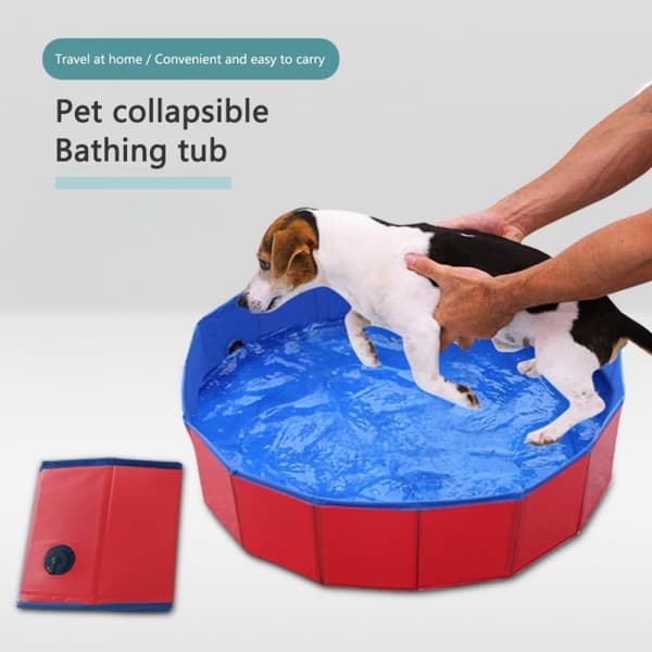 Foldbar kæledyrspool, børnepool i hård plast, sammenklappeligt badekar, PVC udendørspool til hunde, katte, børn